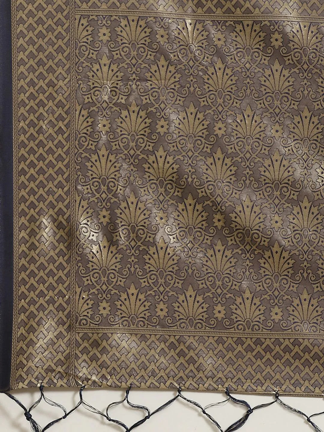 Blue Woven Design Silk Saree - Libas