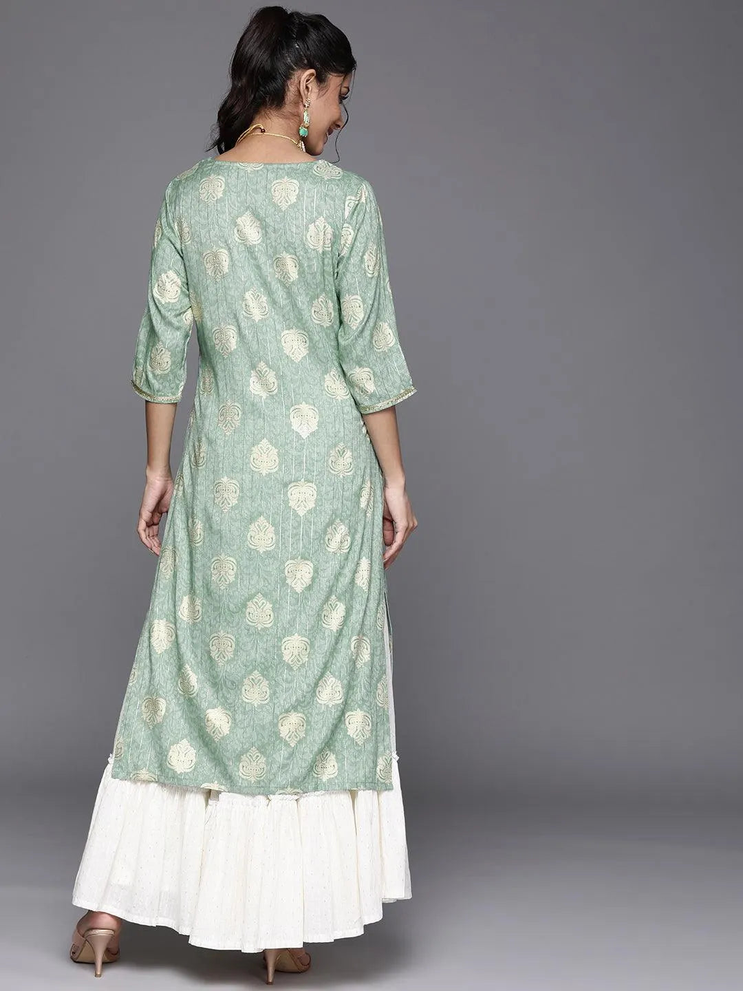 Blue Yoke Design Rayon Kurta - Libas 