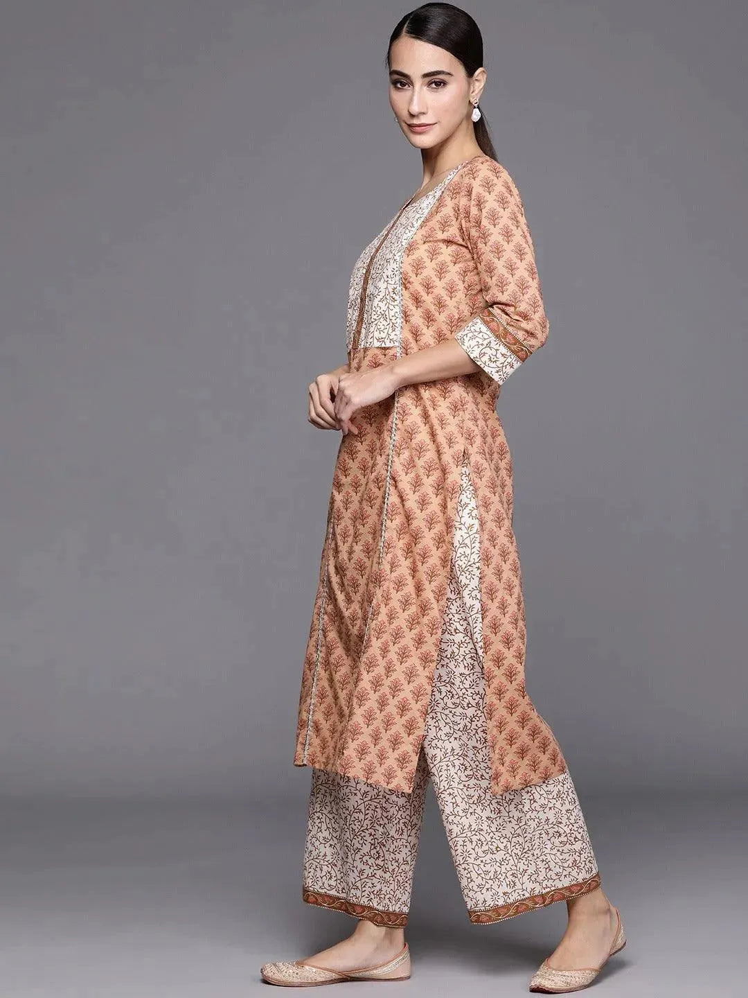 

Buy Brown Printed Cotton Suit Set - 20344F- | Libas Ethnic Wear Online