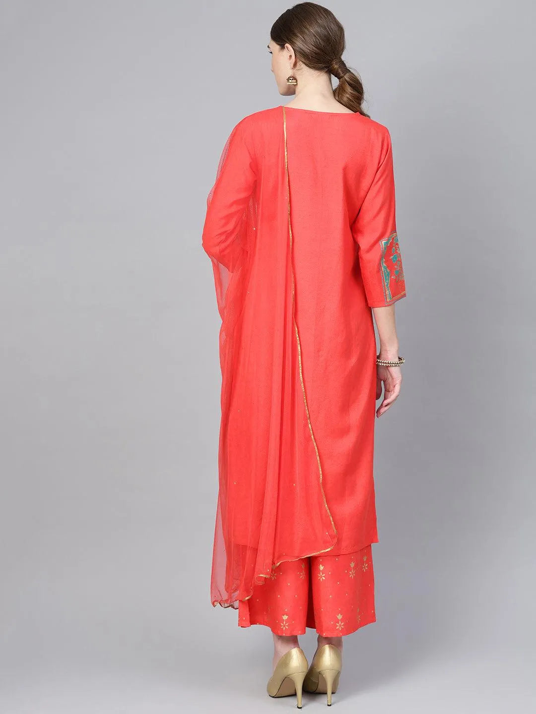 Coral Printed Cotton Suit Set - Libas