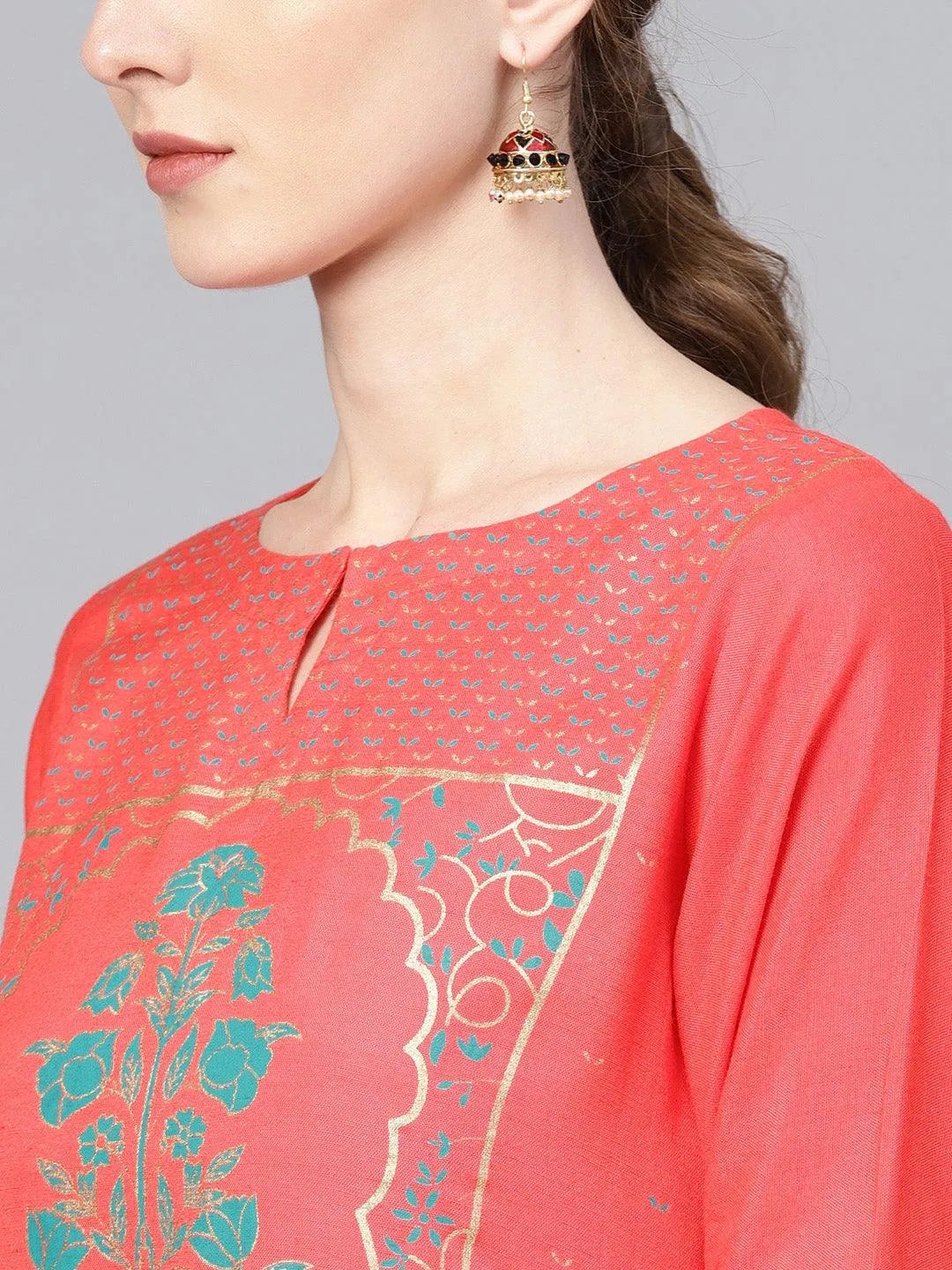 Coral Printed Cotton Suit Set - Libas