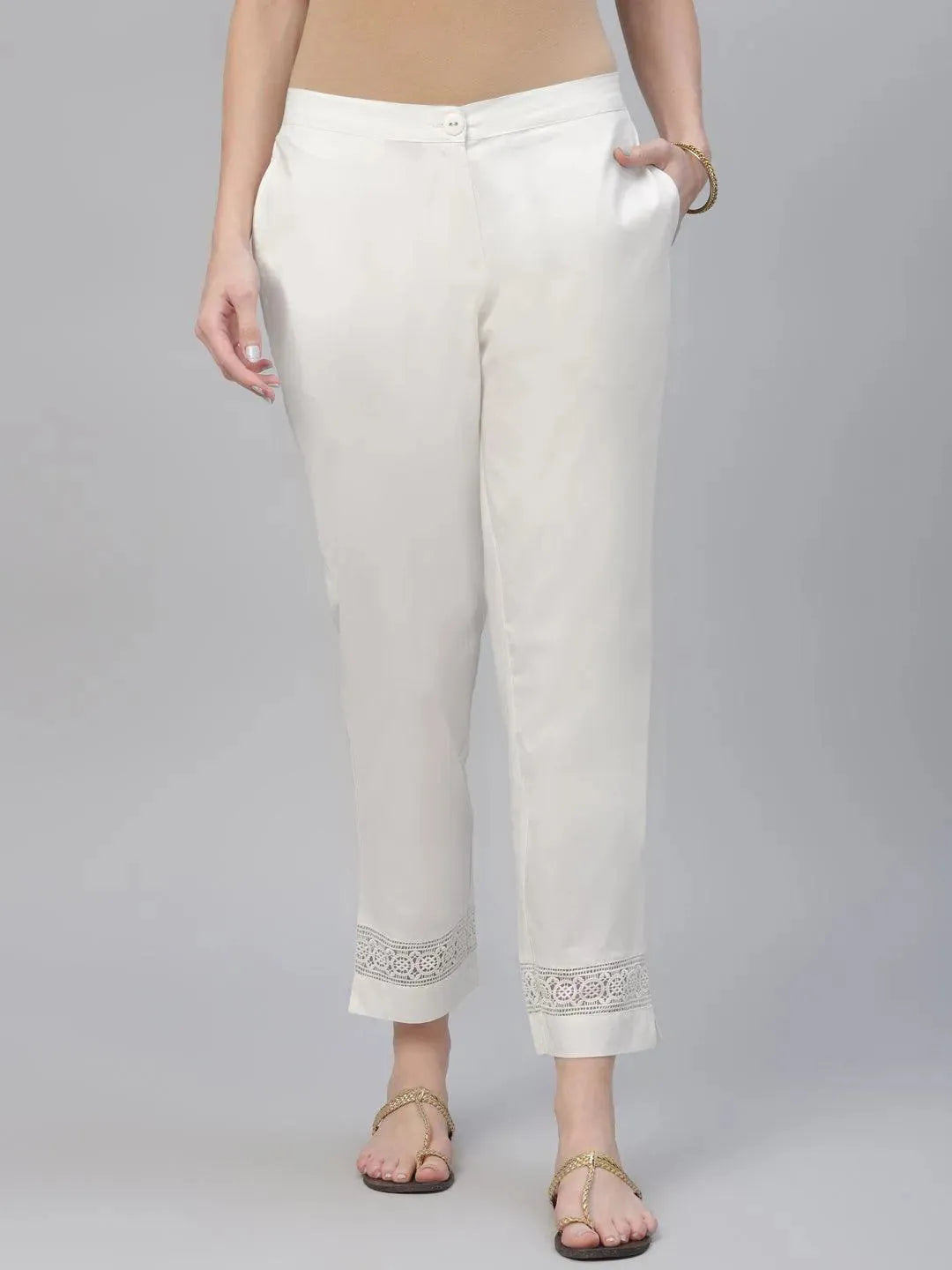 

Buy Cream Solid Cotton Trousers - PL808- | Libas Ethnic Wear Online