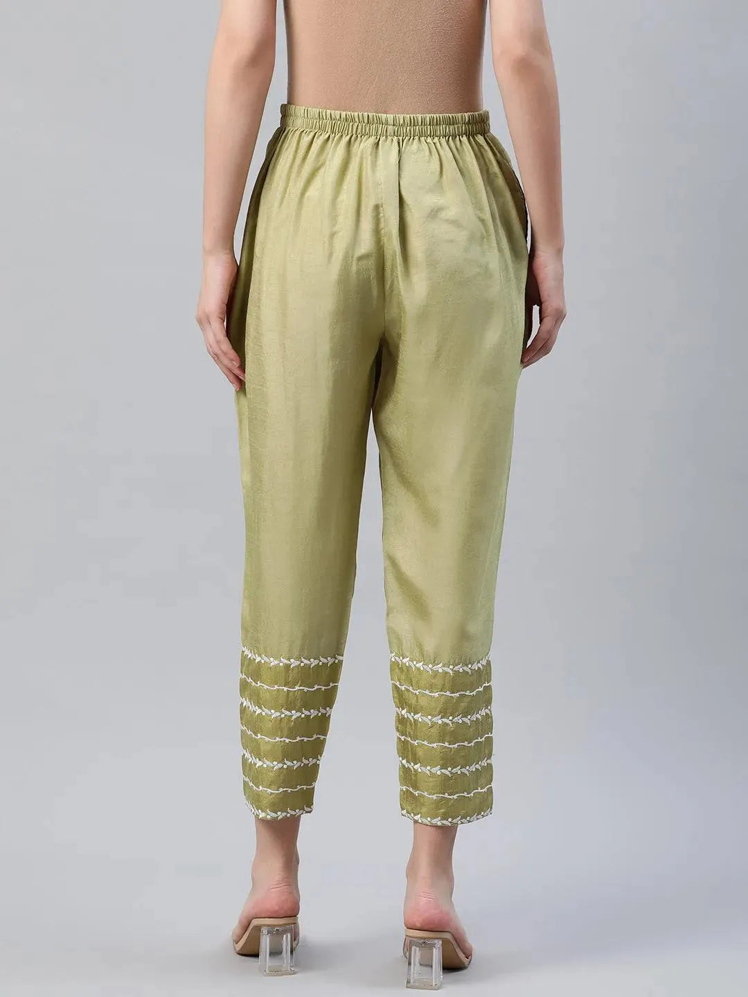 

Buy Green Embroidered Silk Trousers - PL831O-XL | Libas Ethnic Wear Online