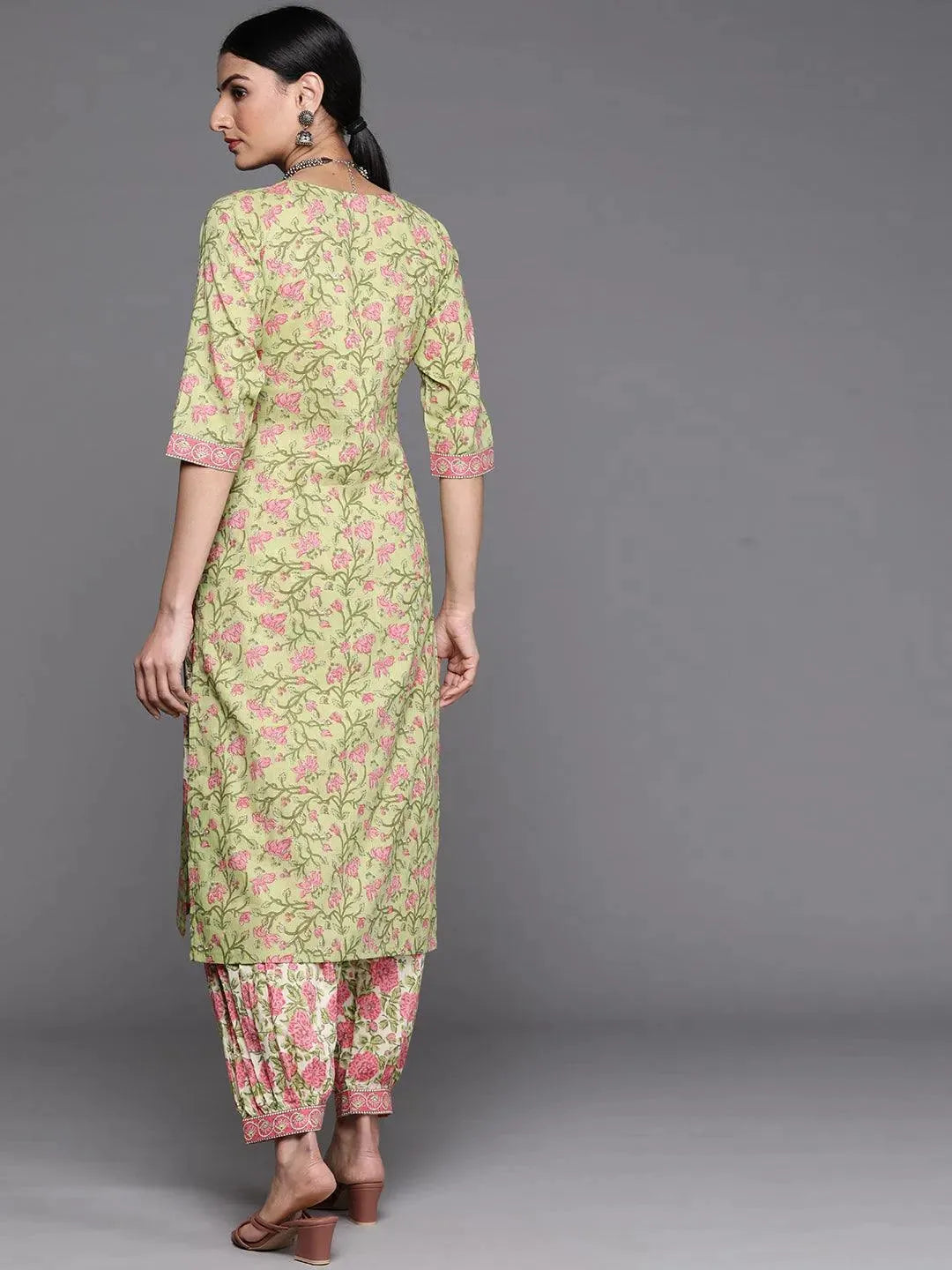 

Buy Green Printed Cotton Kurta - 23396O-XXL | Libas Ethnic Wear Online