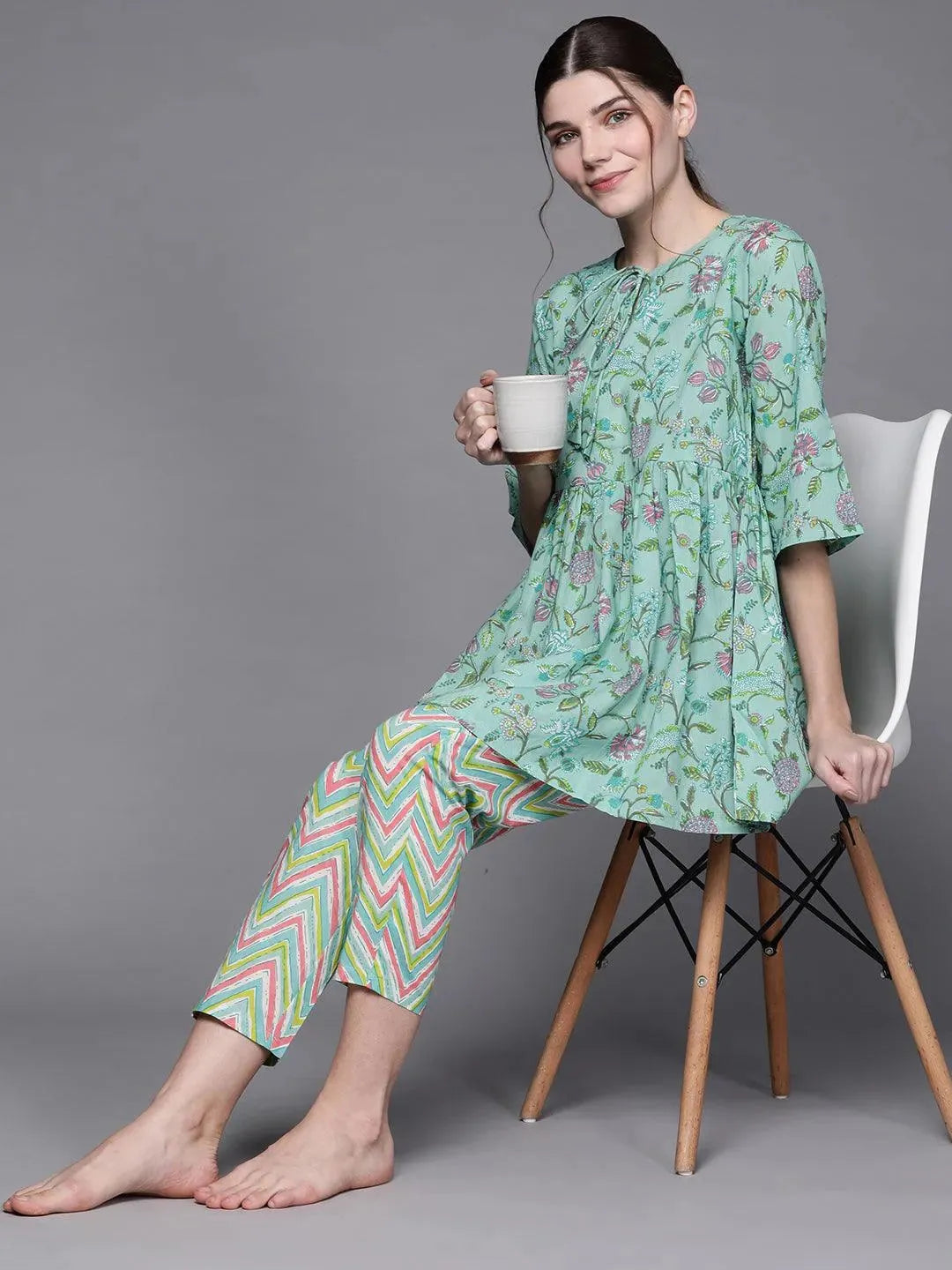 

Buy Green Printed Cotton Night Suit - 50030-XXL | Libas Ethnic Wear Online