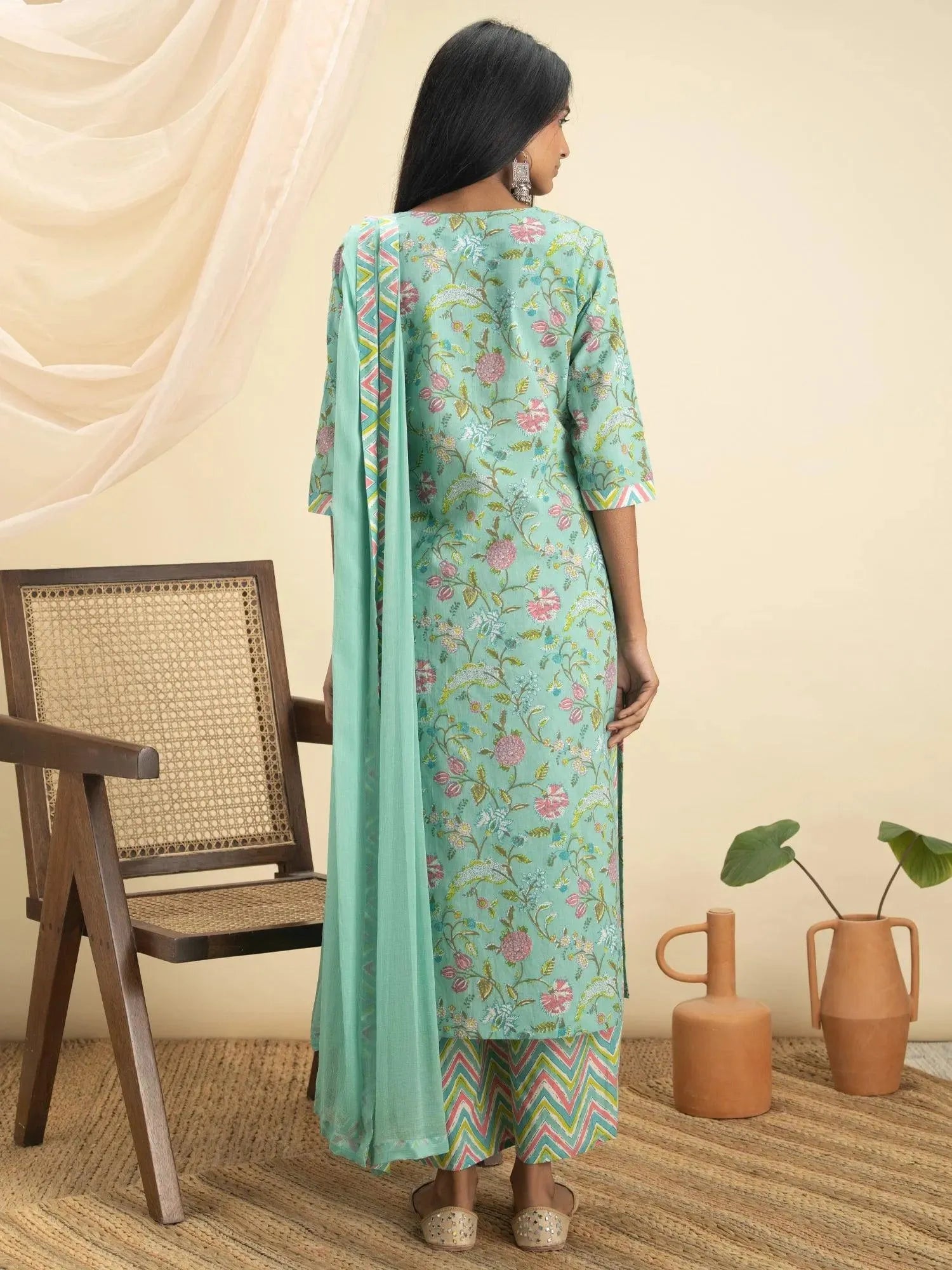 

Buy Green Printed Cotton Suit Set - 13063O-XS | Libas Ethnic Wear Online