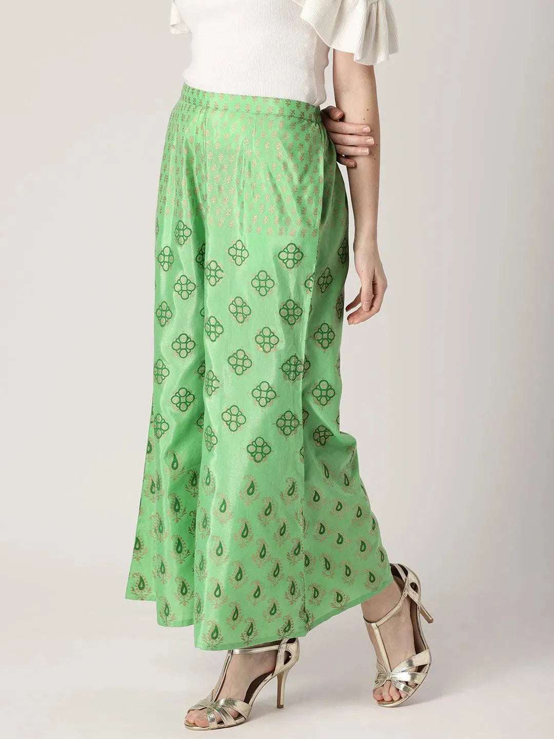 

Buy Green Printed Polyester Palazzos - PL342-XL | Libas Ethnic Wear Online