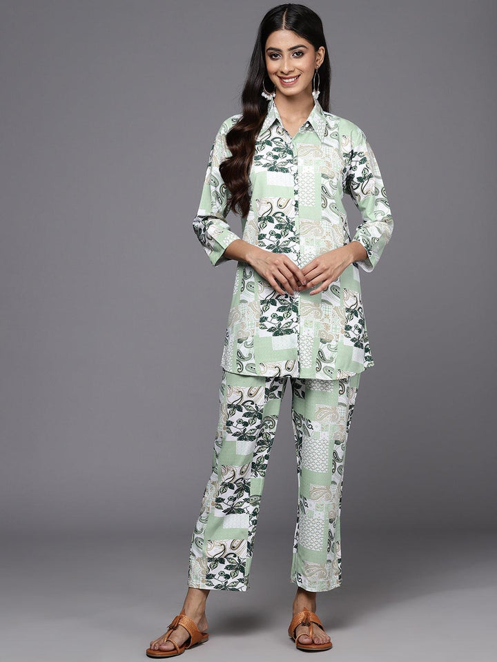 Green Printed Rayon Co-Ords - Libas