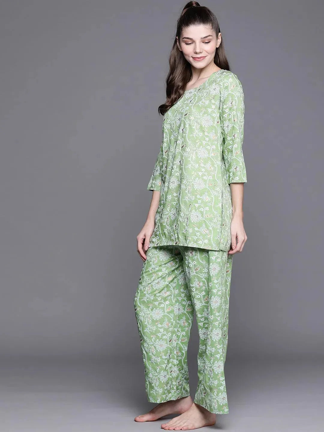 

Buy Green Printed Rayon Night Suit - 50018- | Libas Ethnic Wear Online