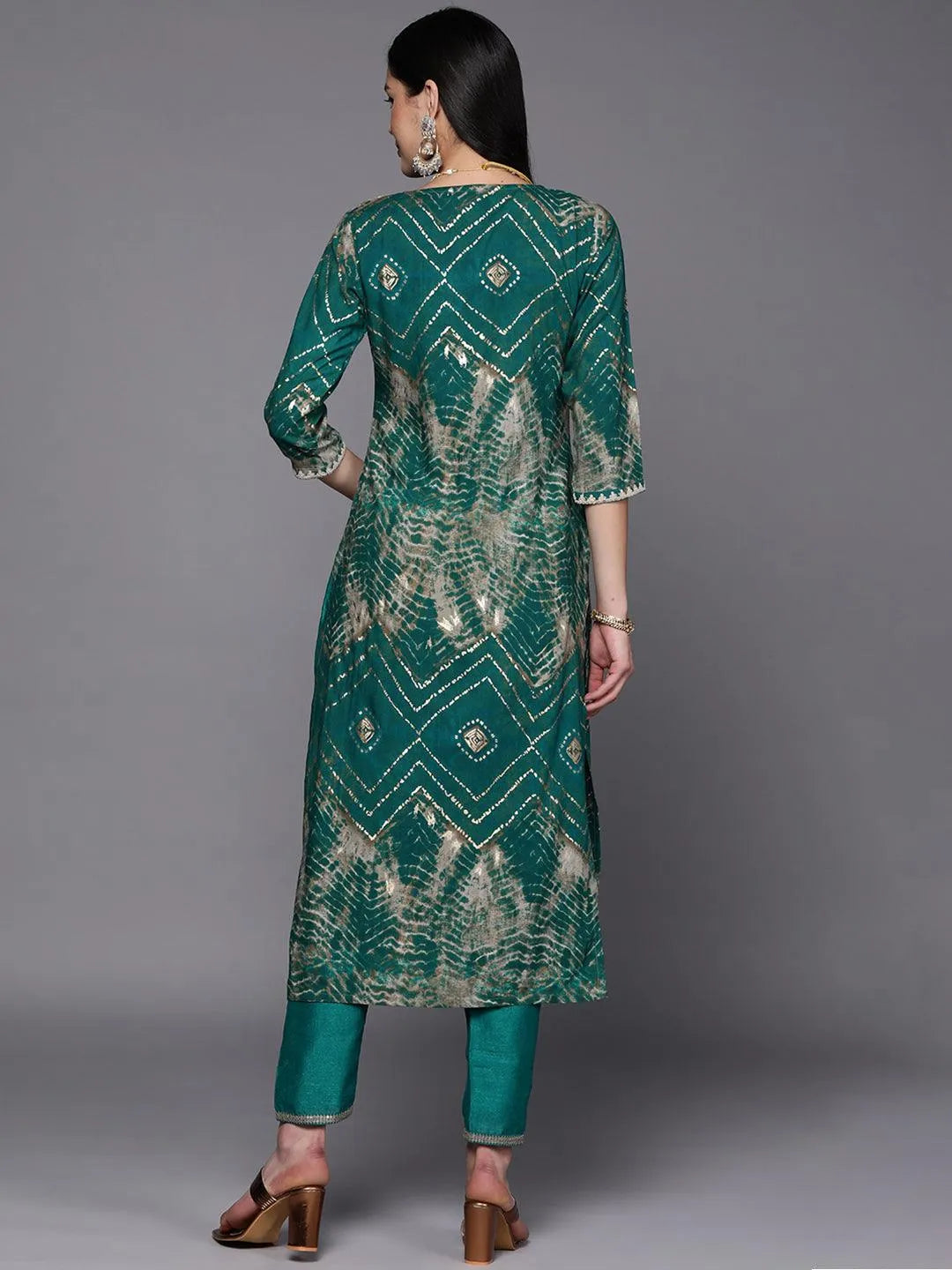 Green Yoke Design Rayon Straight Kurta - Libas 