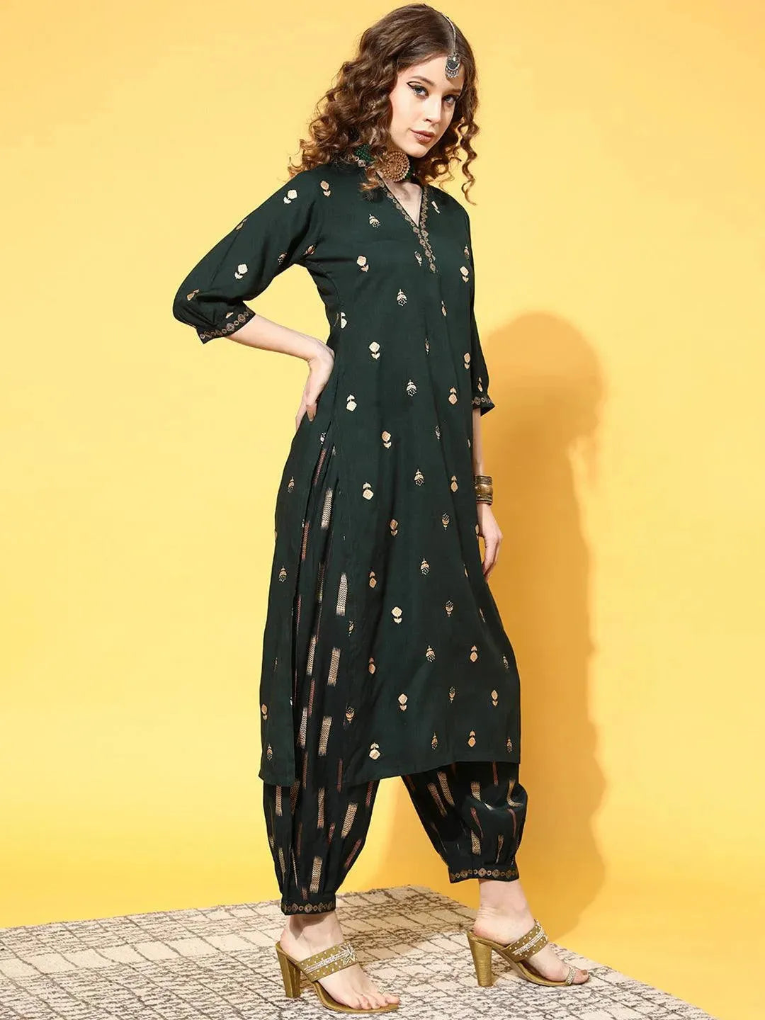 

Buy Green Printed Rayon Suit Set - 33388O- | Libas Ethnic Wear Online