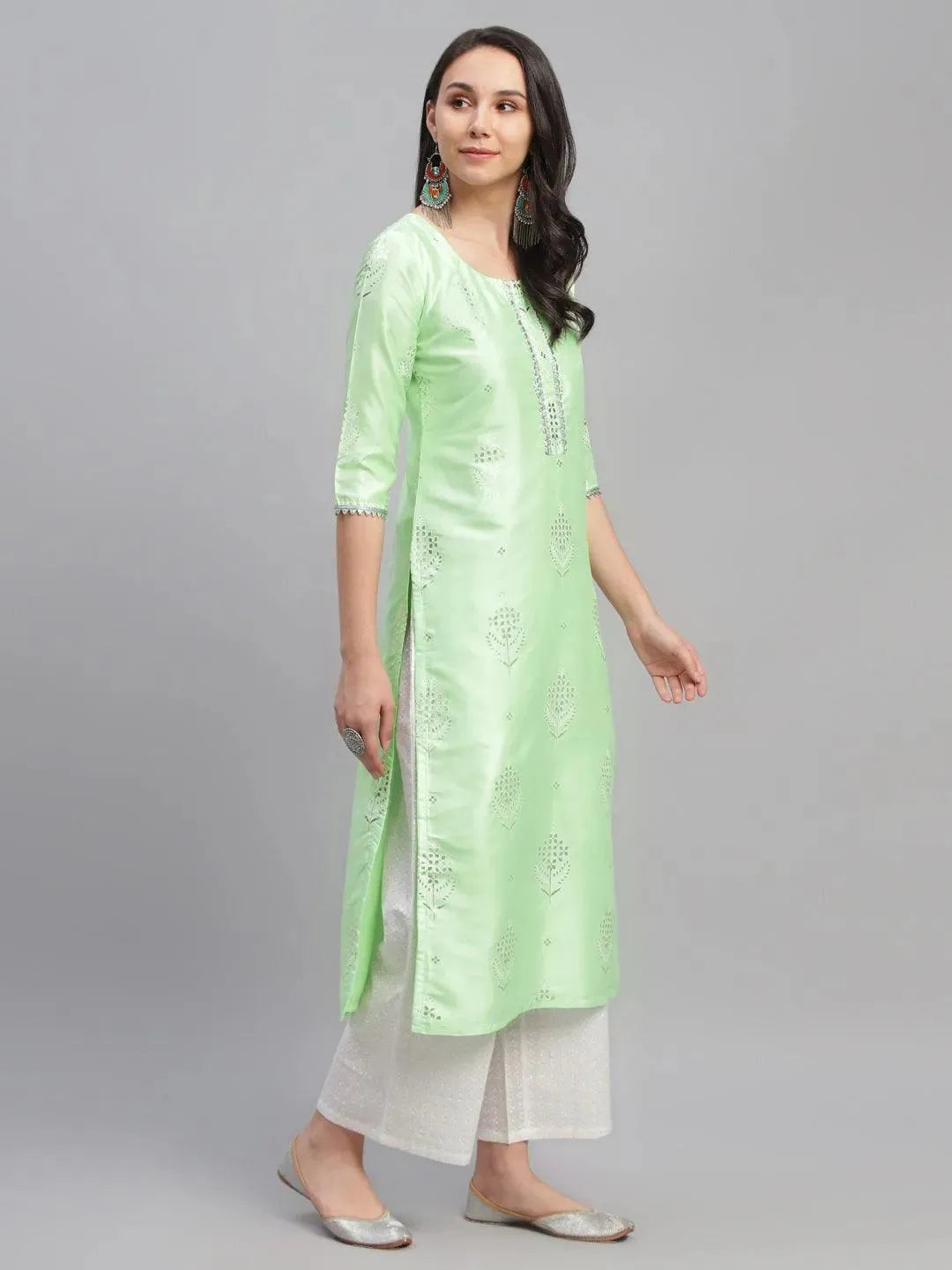 

Buy Green Printed Shantoon Kurta - 9169-XS | Libas Ethnic Wear Online