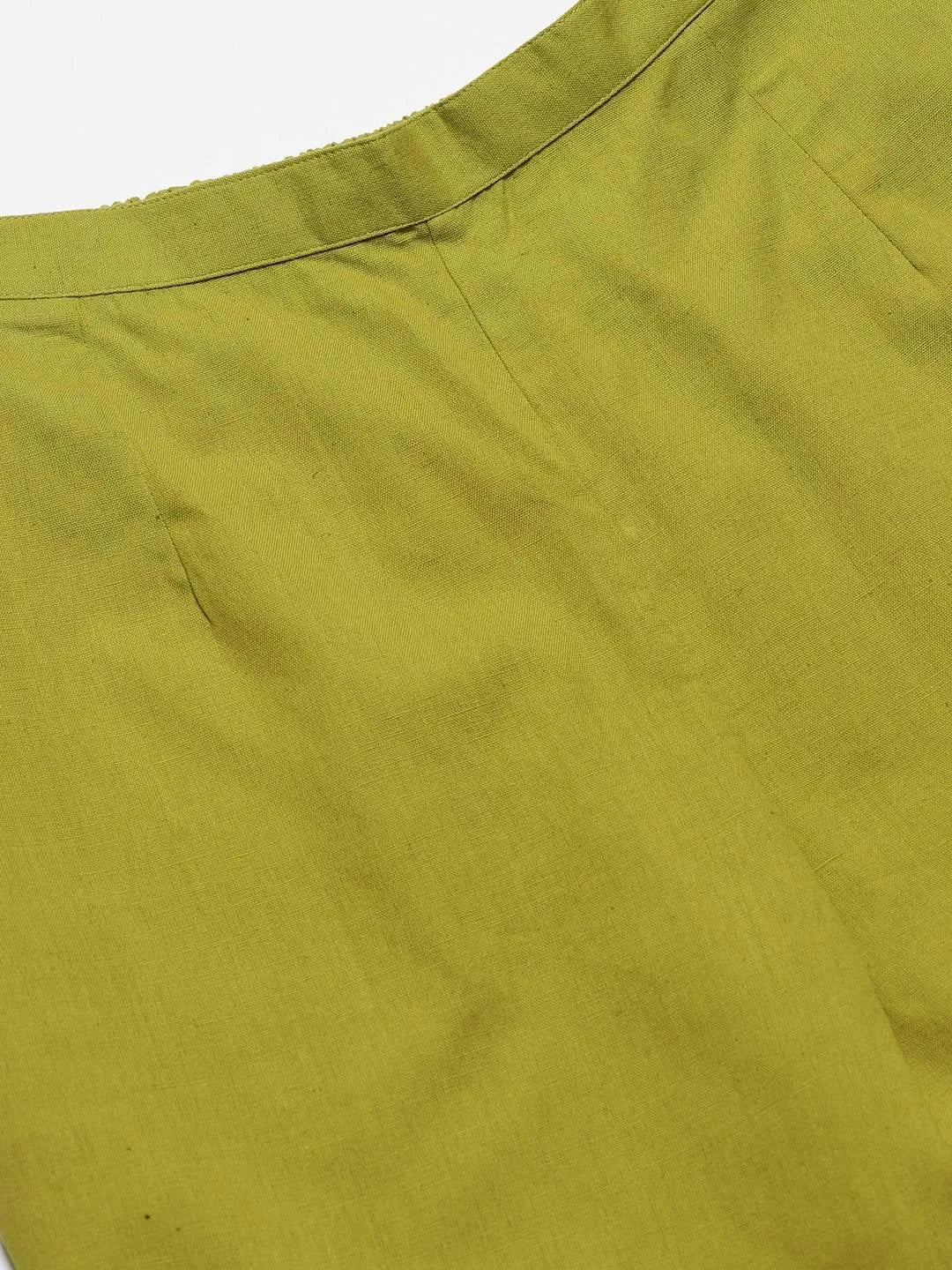 Green Solid Cotton Trousers - Libas 