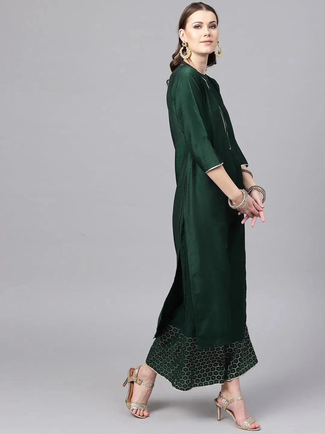 

Buy Green Solid Muslin Kurta Set - 5902MJ- | Libas Ethnic Wear Online