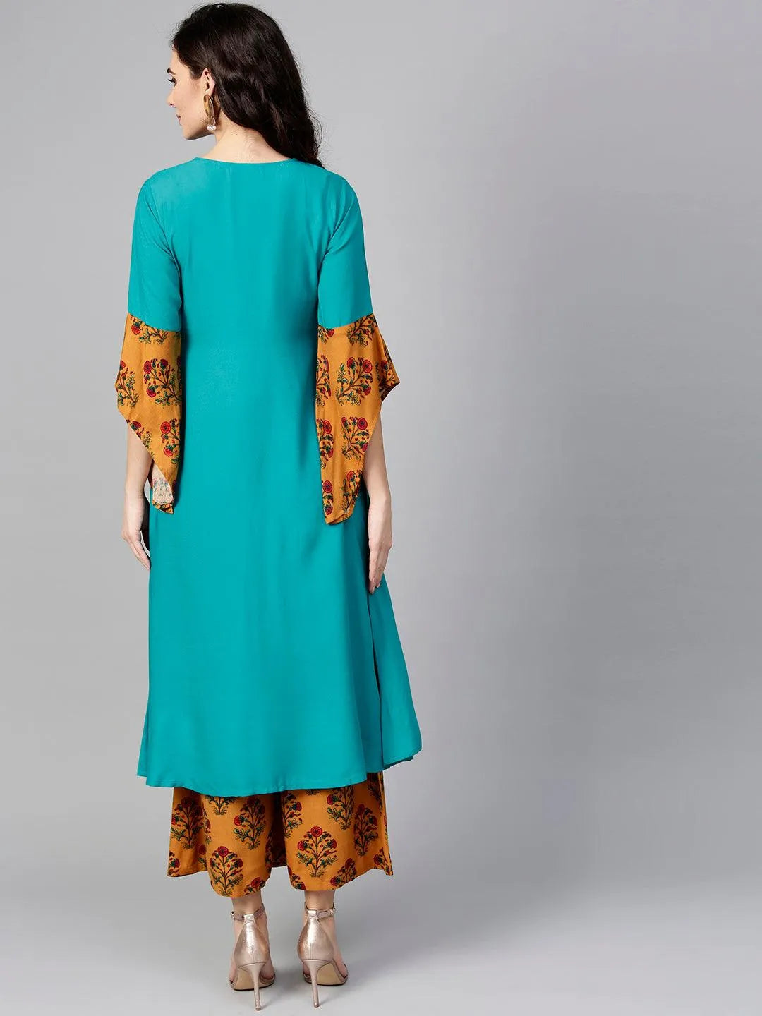 Green Solid Rayon Kurta Set - Libas