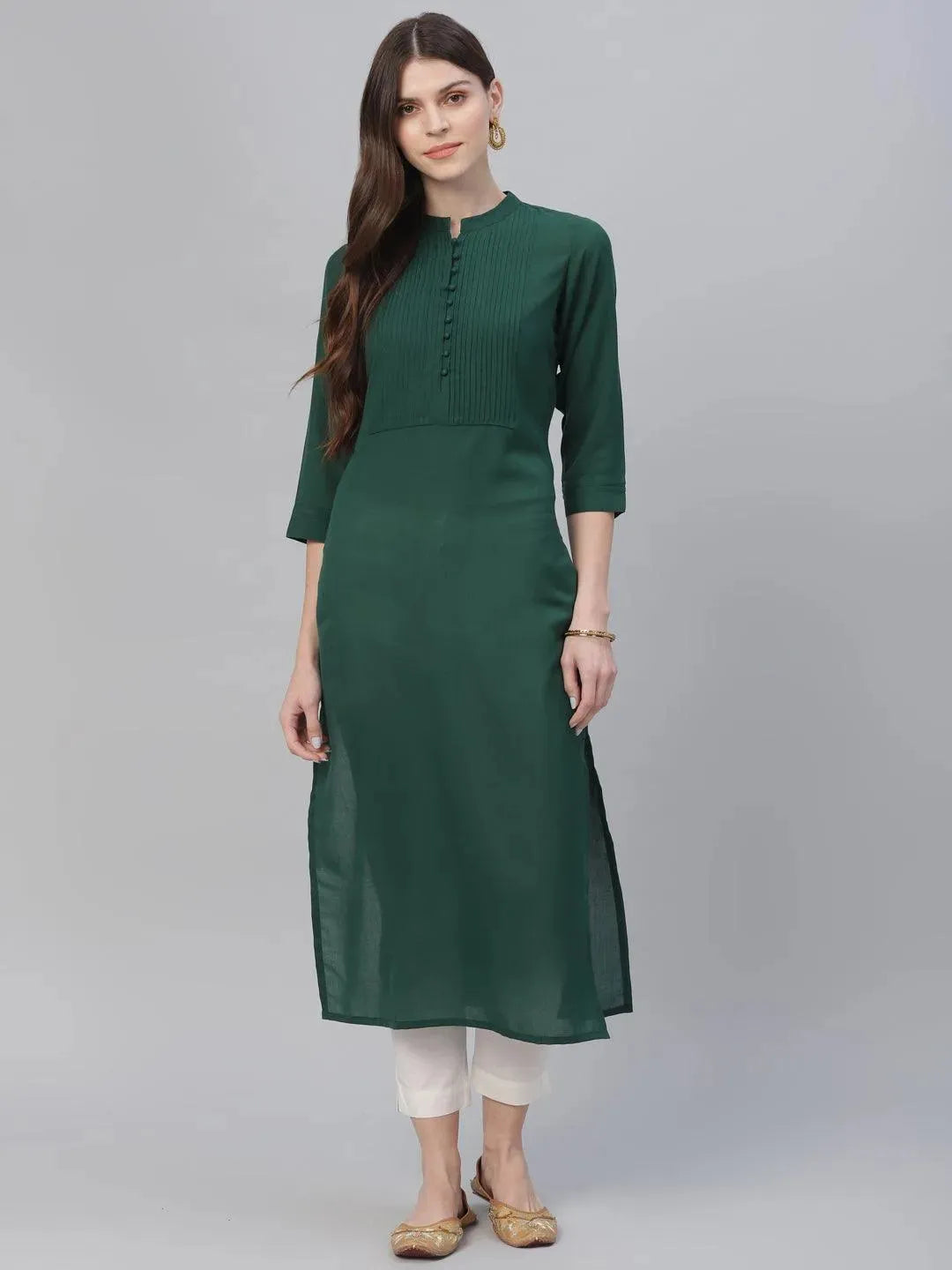 

Green Solid Rayon Kurta