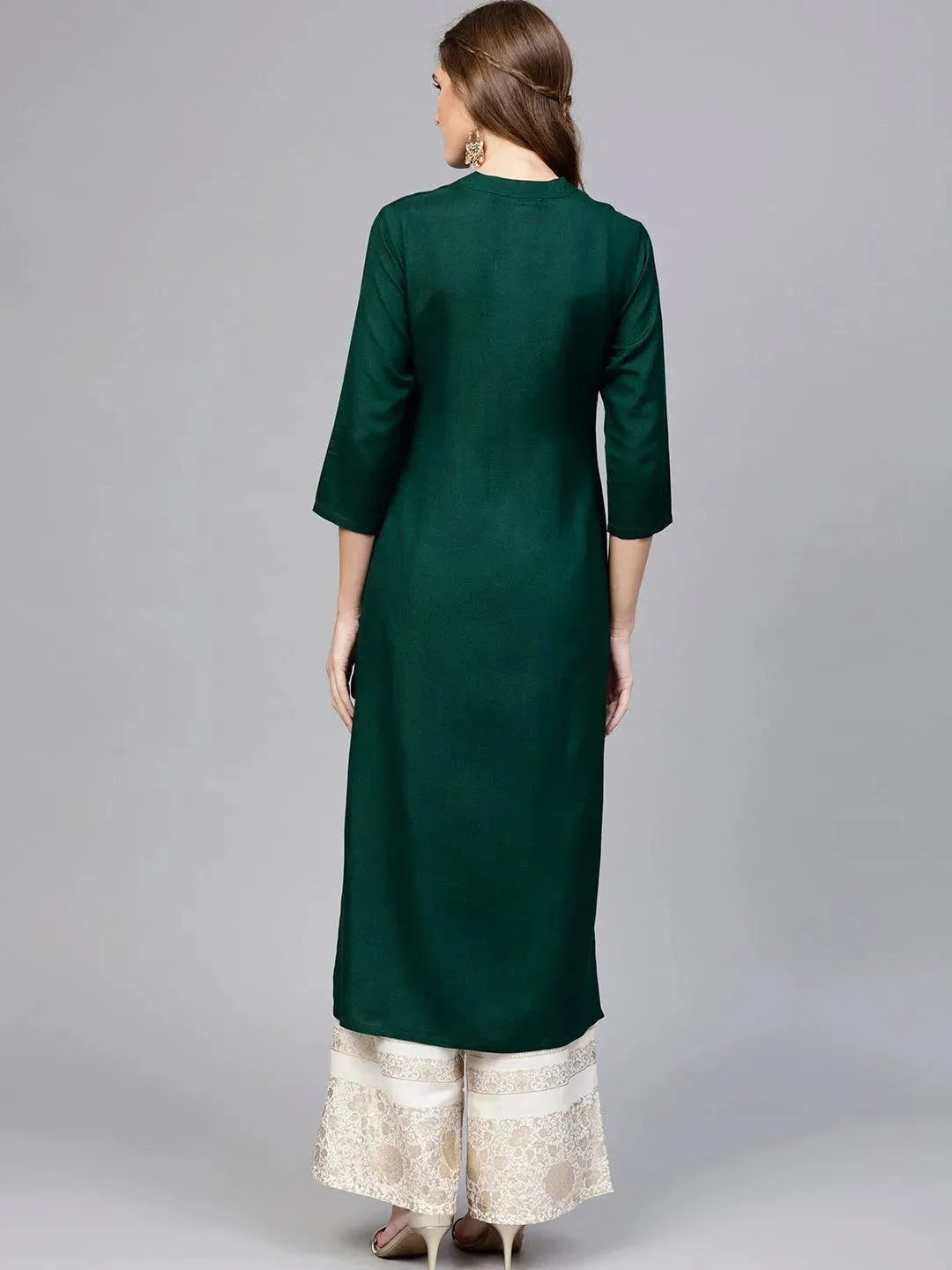 

Buy Green Solid Rayon Kurta -7580-XS | Libas Ethnic Wear Online