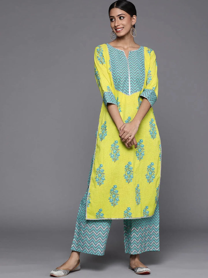 Green Striped Cotton Kurta - Libas