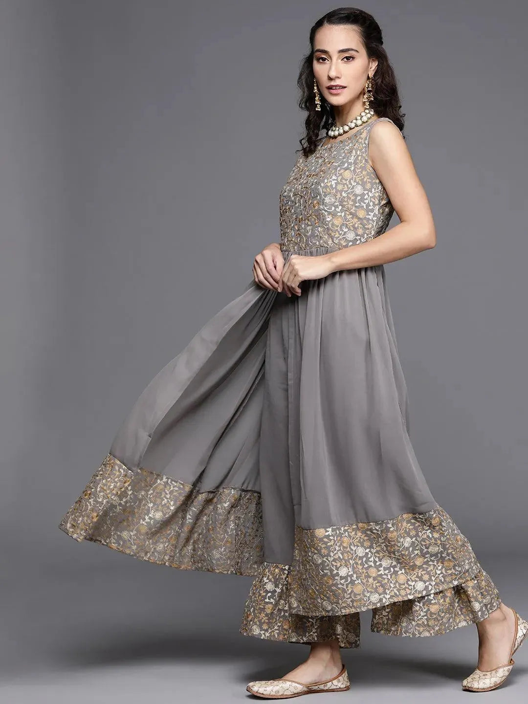 

Buy Grey Embroidered Georgette Suit Set - 20290O- | Libas Ethnic Wear Online