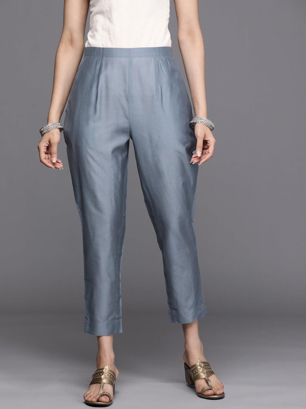 Grey Silk Pants - Saman Butik | Shop Online
