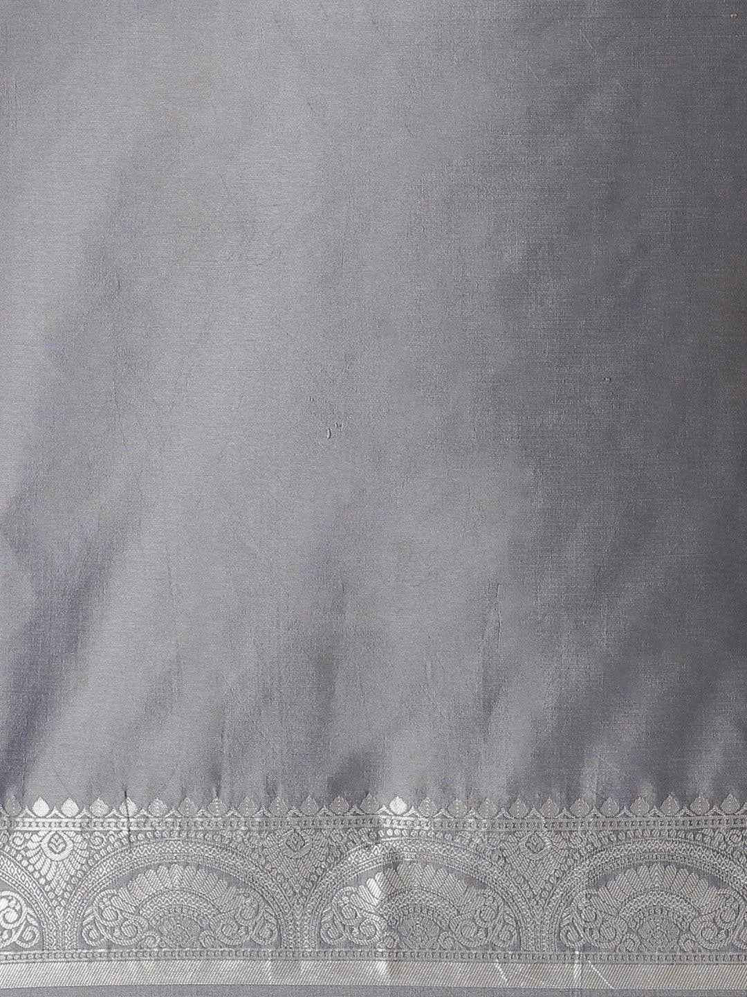 Grey Woven Design Brocade Saree - Libas