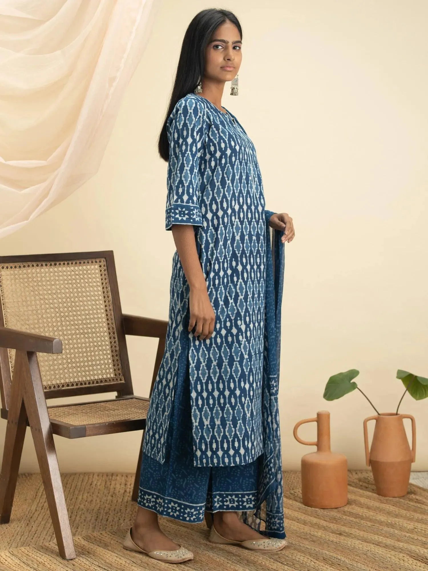 

Buy Indigo Printed Cotton Suit Set - 20005O- | Libas Ethnic Wear Online