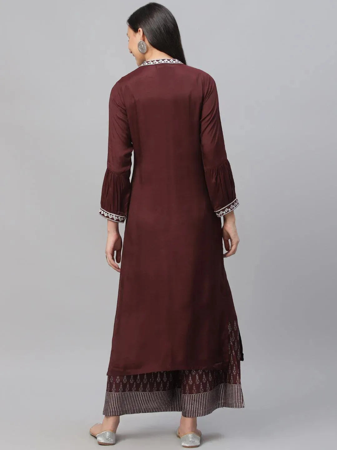 

Buy Maroon Embroidered Shantoon Kurta - 9172-XS | Libas Ethnic Wear Online