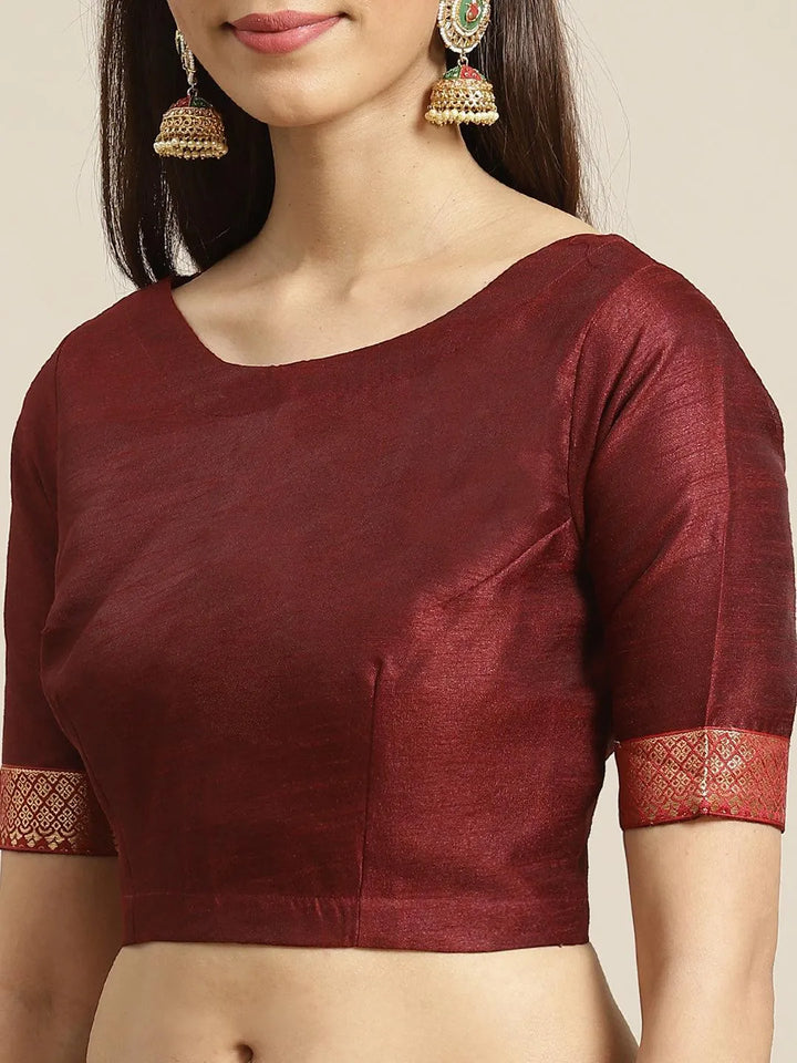 Maroon Printed Chiffon Saree - Libas