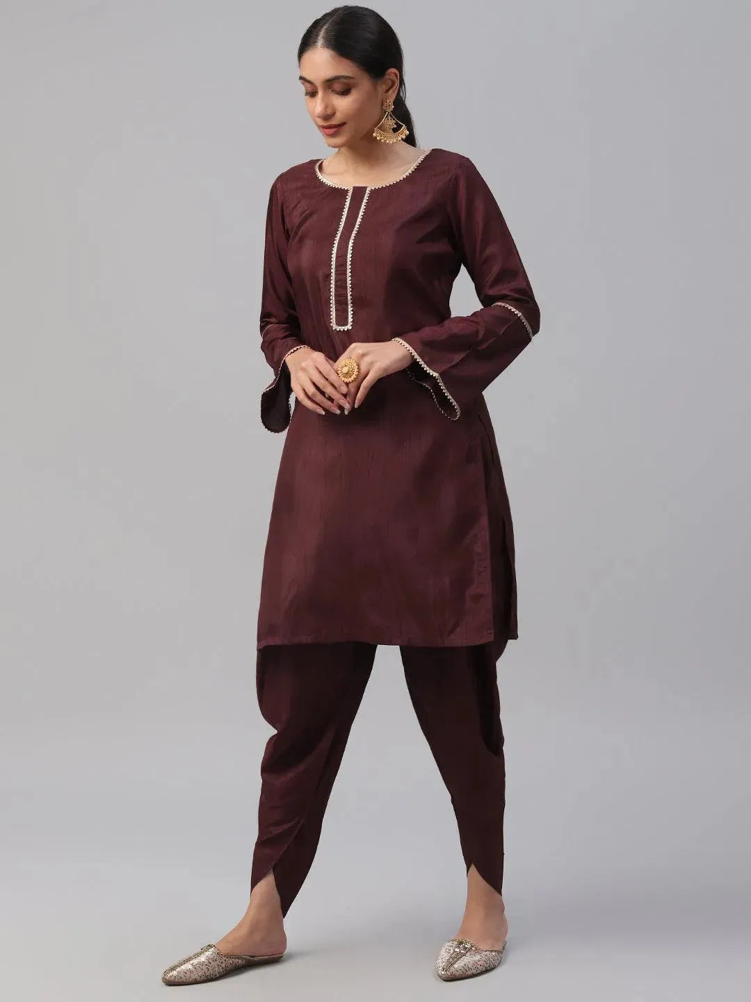 

Buy Maroon Solid Polyester Suit Set - 6886- | Libas Ethnic Wear Online