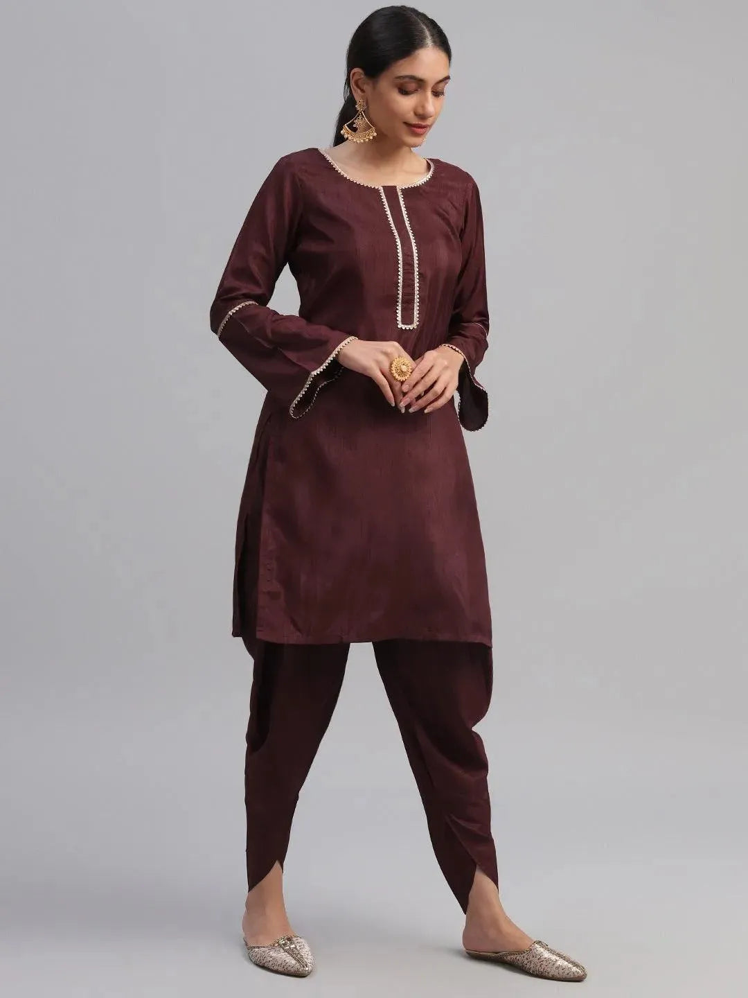 

Buy Maroon Solid Polyester Suit Set - 6886-XS | Libas Ethnic Wear Online