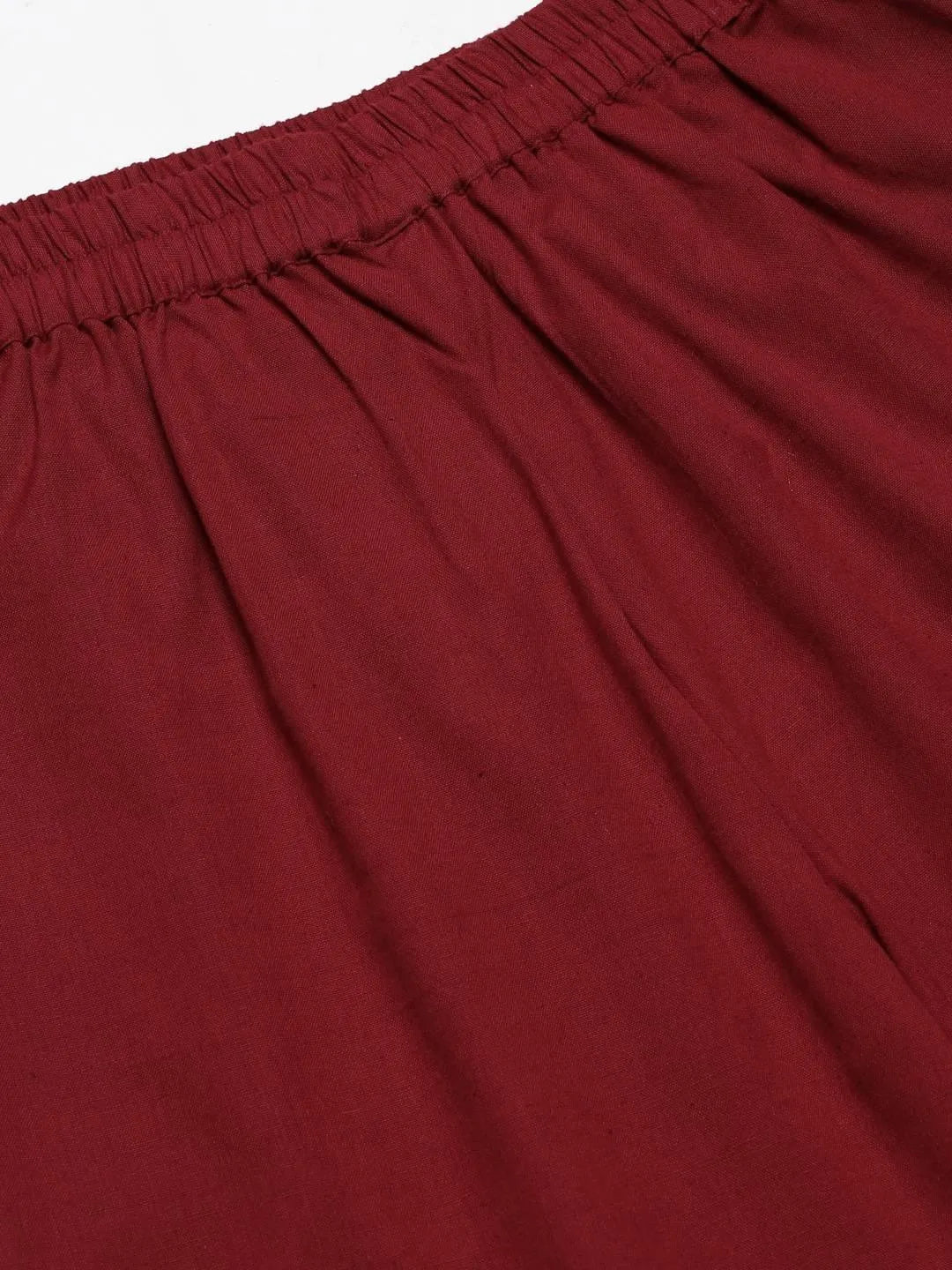 Maroon Solid Rayon Palazzos - Libas 