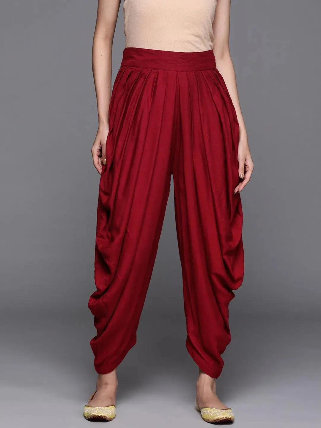 

Buy Maroon Solid Rayon Salwar Pants- PL951O- | Libas Ethnic Wear Online