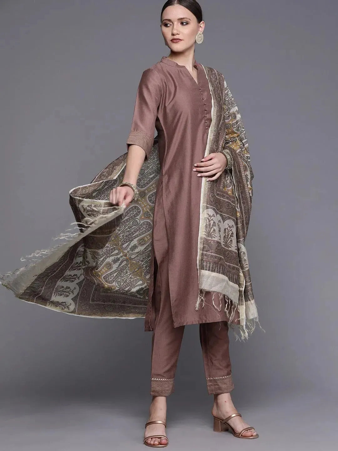 

Buy Mauve Solid Silk Blend Suit Set - 20318O-XS | Libas Ethnic Wear Online