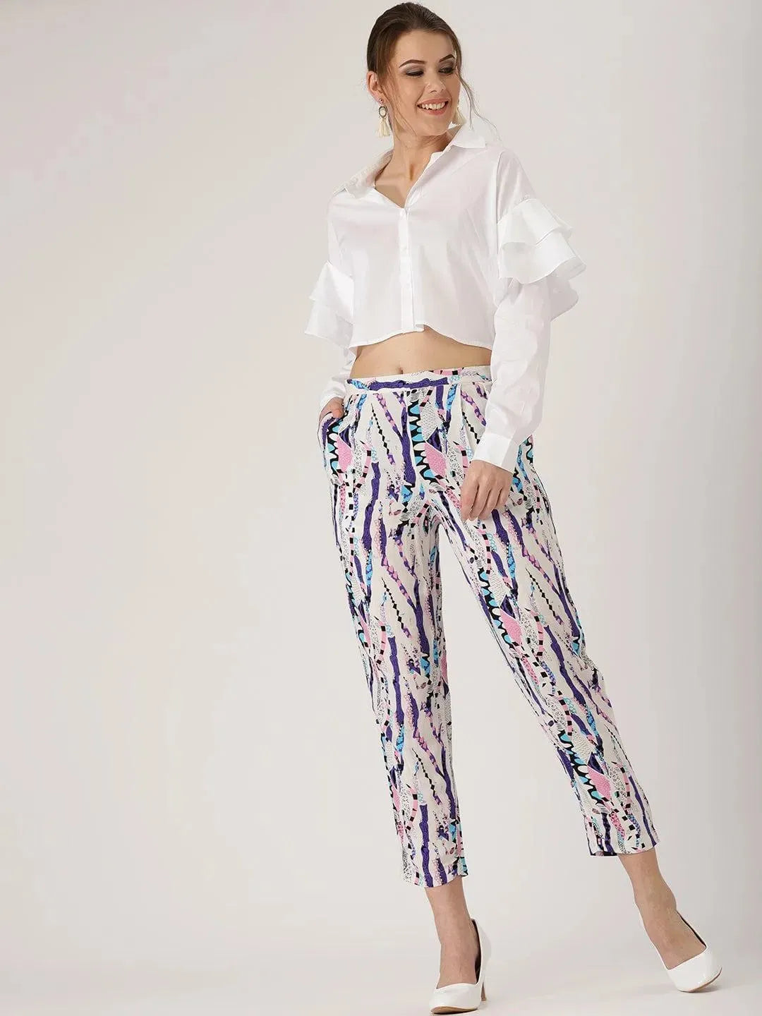 

Multicoloured Abstract Rayon Trousers