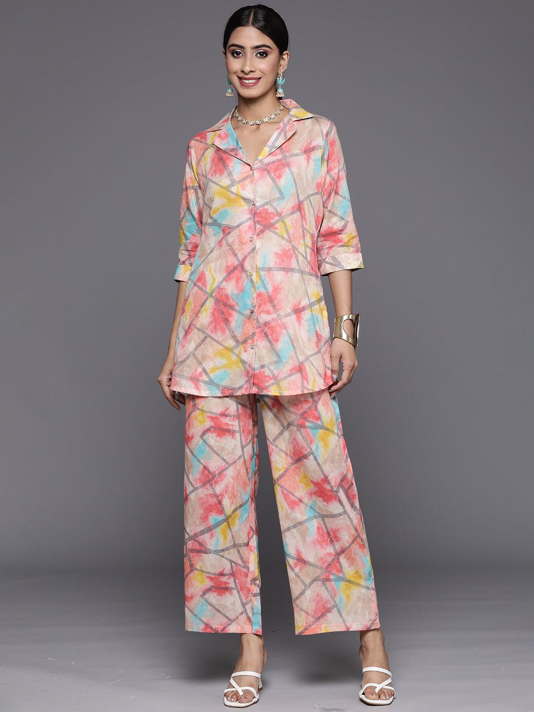 Multicoloured Dyed Cotton Shirt With Palazzos