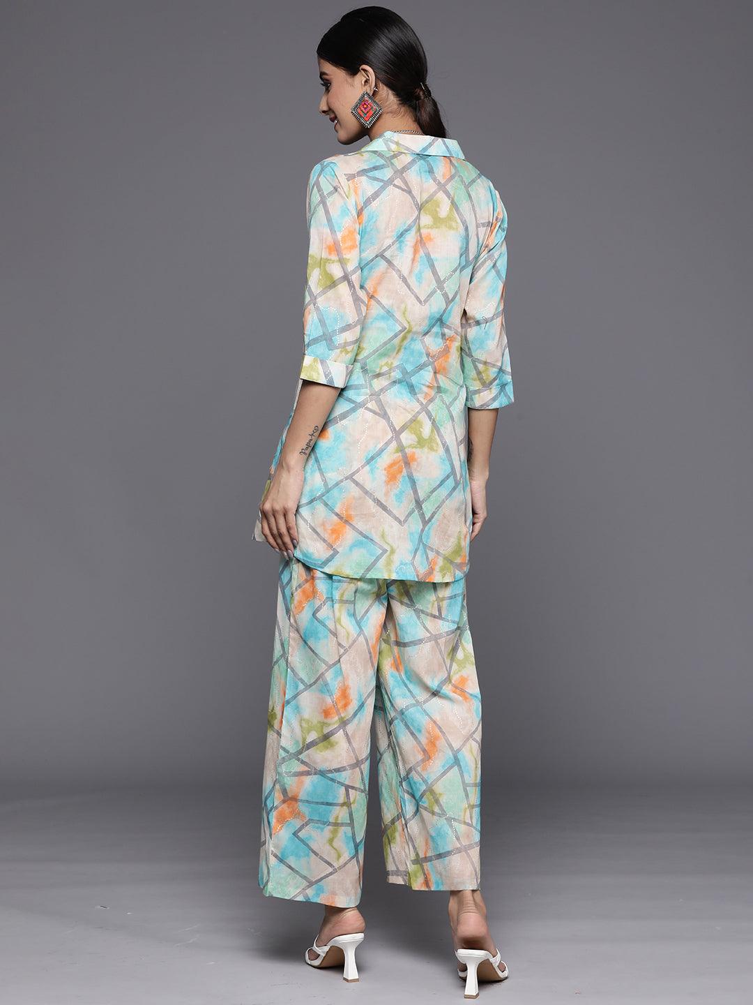 Multicoloured Dyed Cotton Shirt With Palazzos