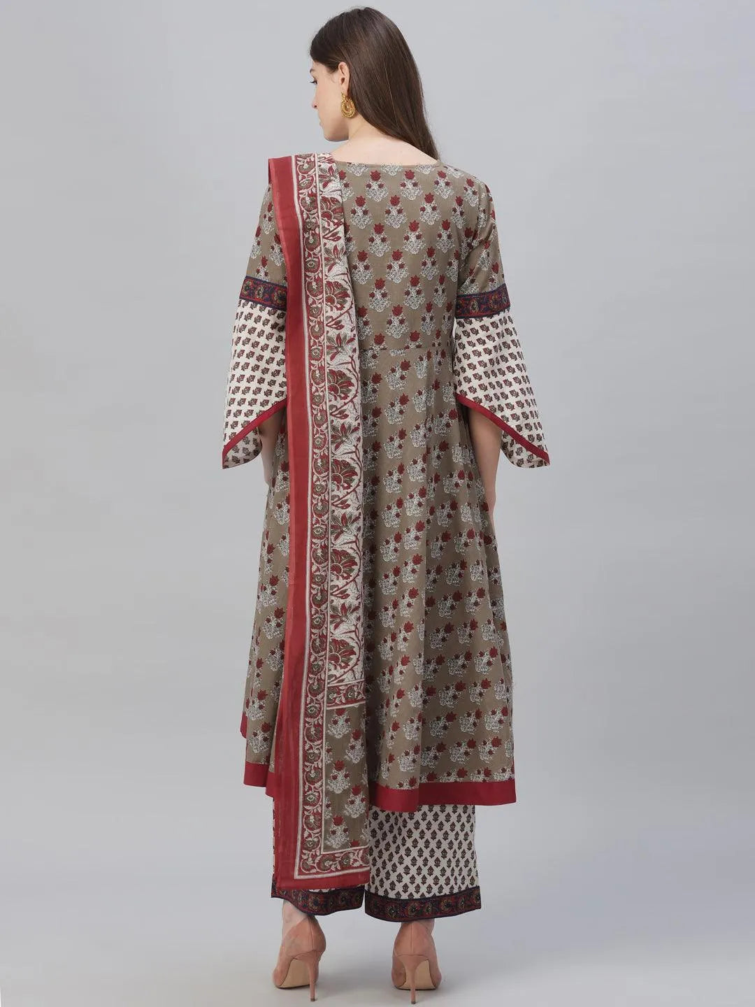 Multicoloured Printed Cotton Suit Set - Libas