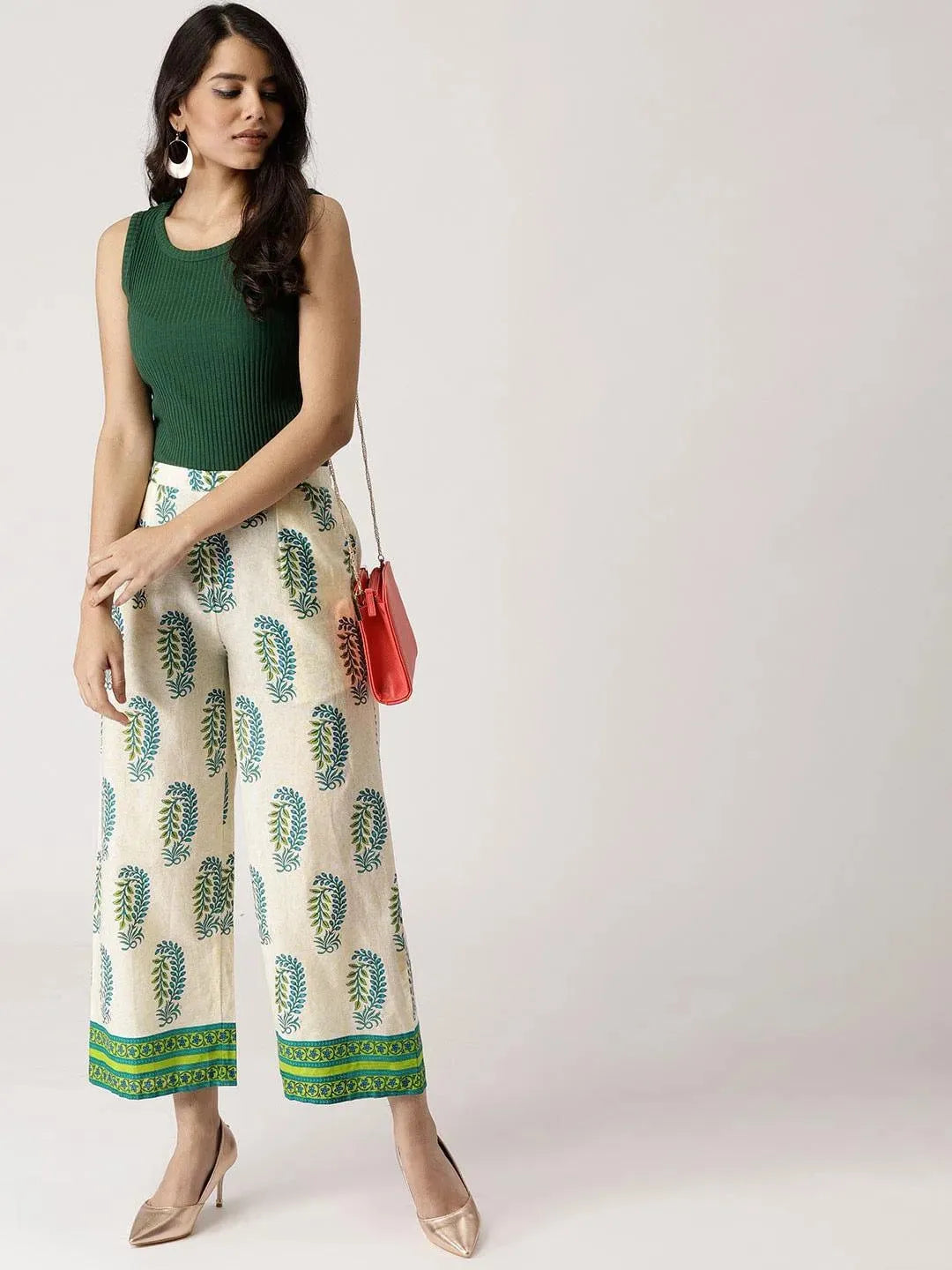 

Multicoloured Printed Cotton Palazzos