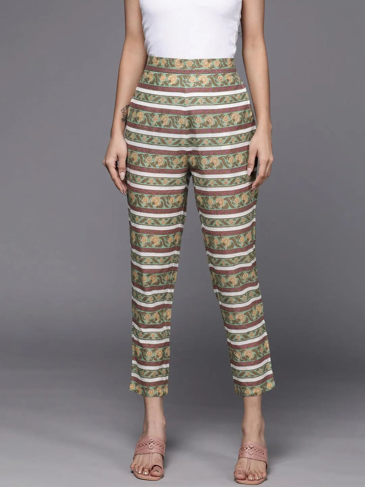 Multicoloured Printed Cotton Trousers - Libas