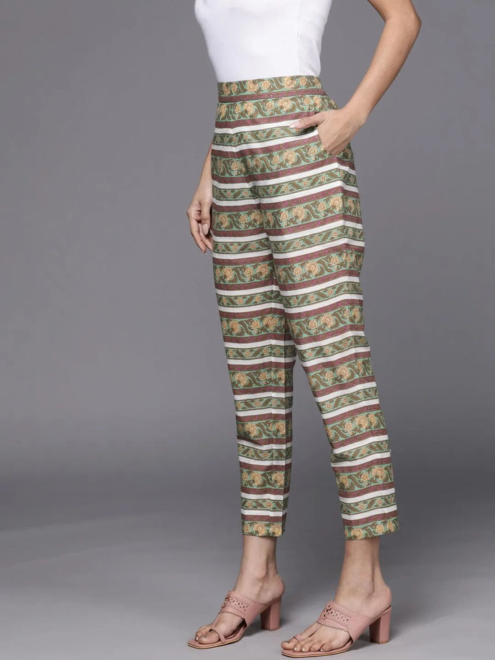 Multicoloured Printed Cotton Trousers - Libas