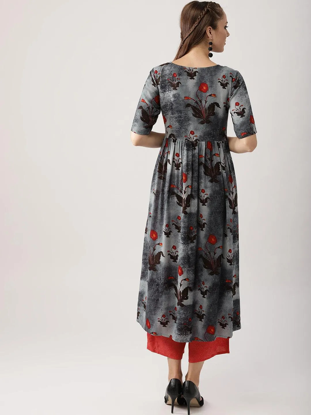 Multicoloured Printed Rayon Kurta Set - Libas