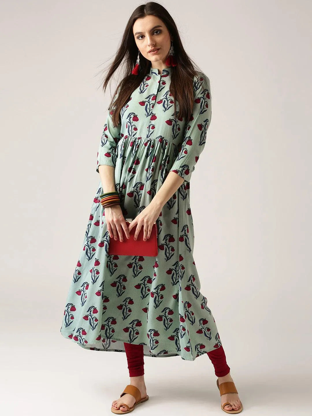 Multicoloured Printed Rayon Kurta - Libas