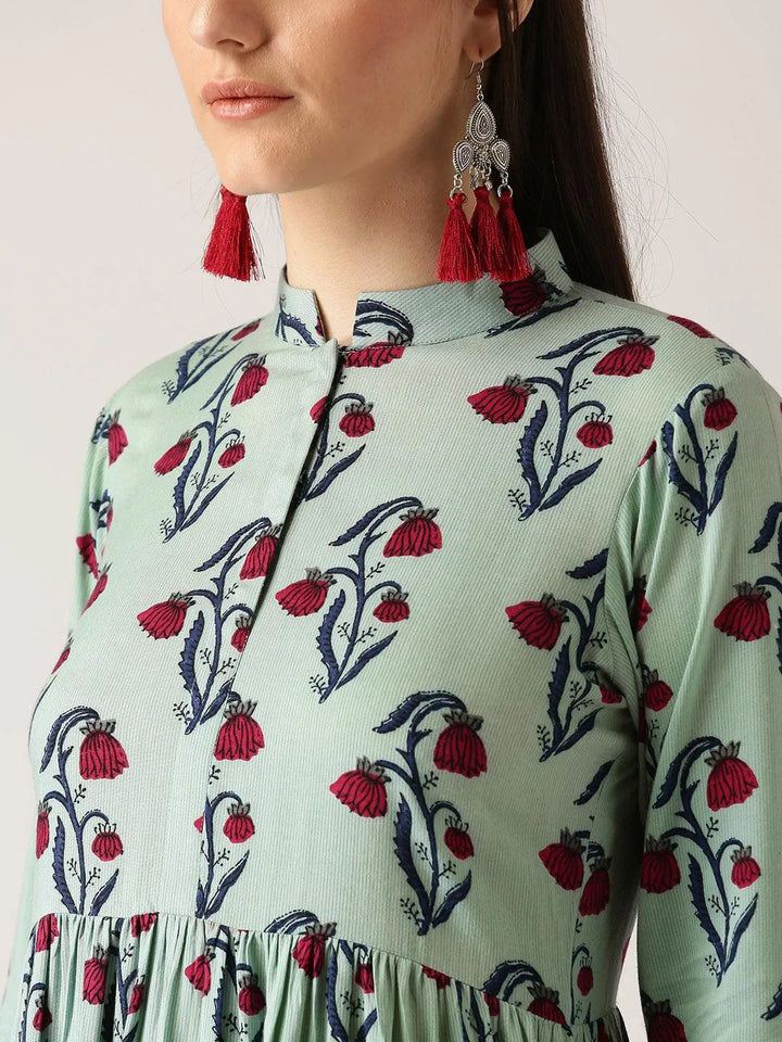 Multicoloured Printed Rayon Kurta - Libas