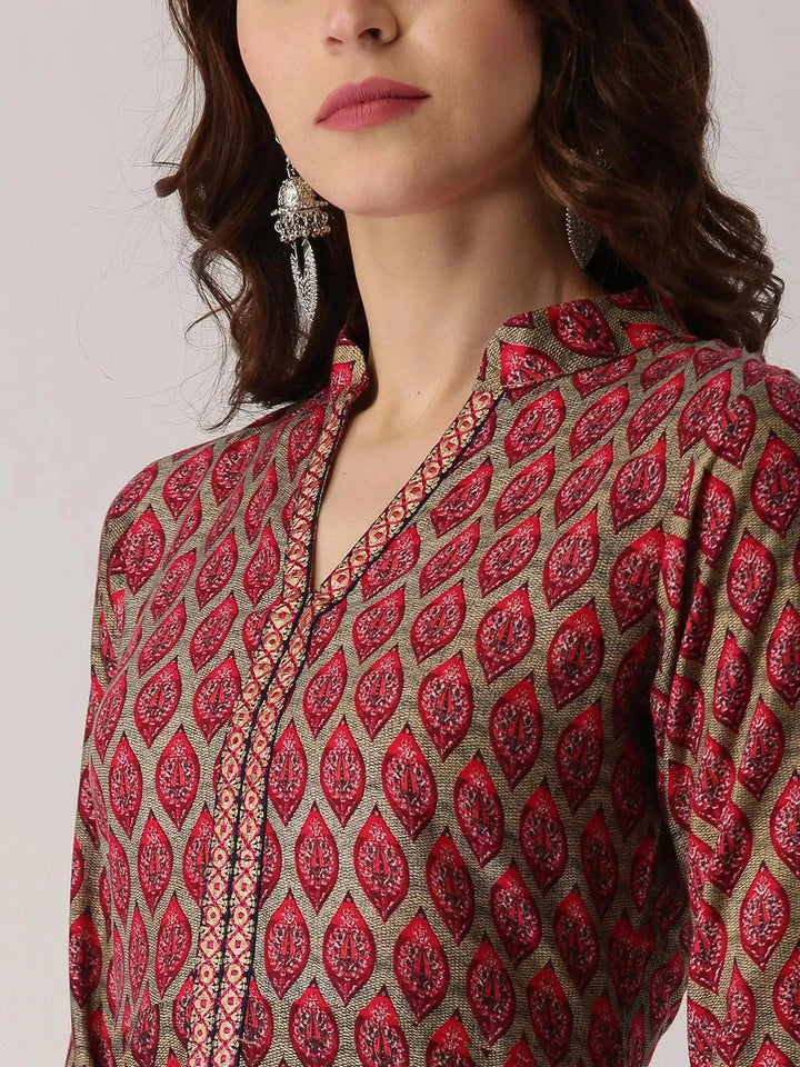 Multicoloured Printed Rayon Kurta - Libas