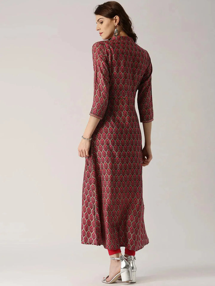 Multicoloured Printed Rayon Kurta - Libas