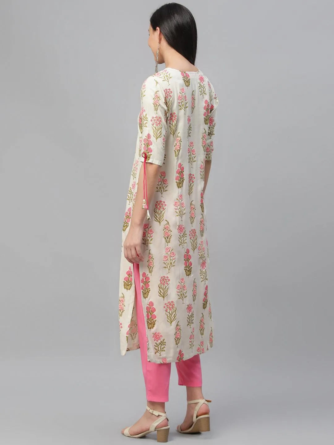 Multicoloured Printed Rayon Kurta - Libas