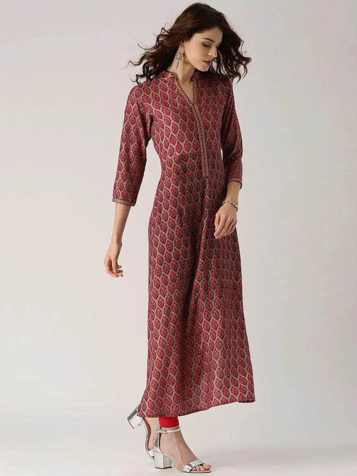 Multicoloured Printed Rayon Kurta - Libas