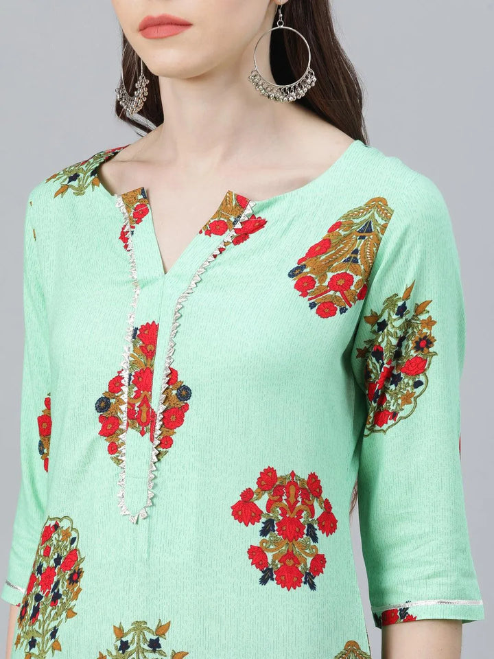 Multicoloured Printed Rayon Kurta - Libas