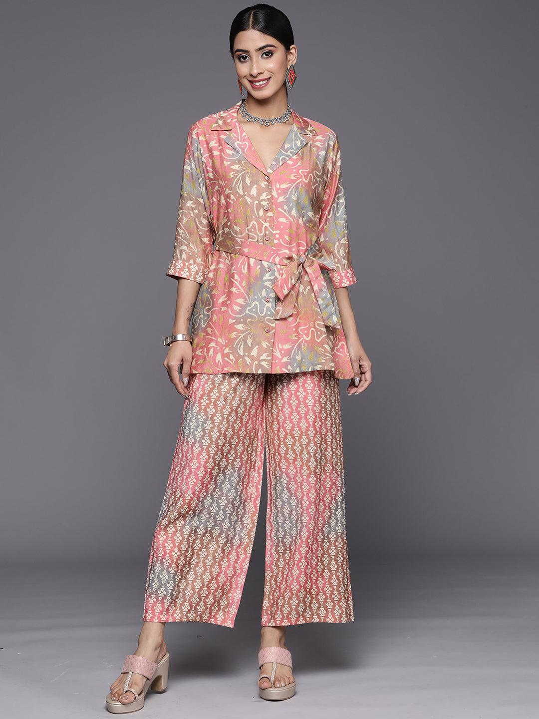 Multi Printed Silk Blend Co-Ords - Libas