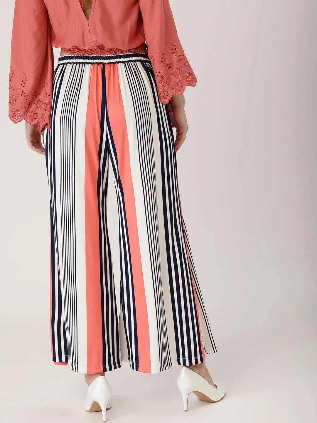 

Multicoloured Striped Polyester Palazzos